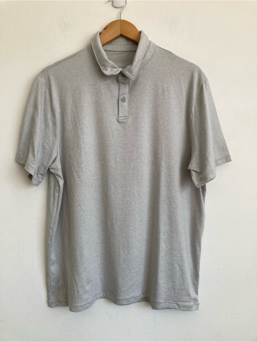 Zella Men's Light Gray Polo Shirt - Casual Short Sleeve Large